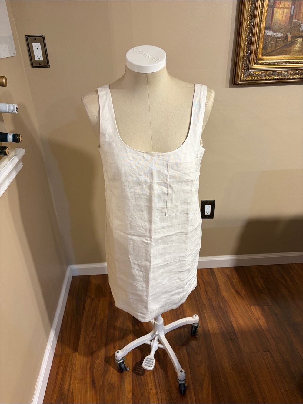 Banana Republic Cream Linen Tank Shift Dress